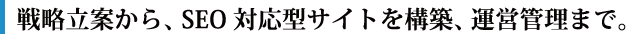 戦略立案から、SEO対応型サイトを構築、運営管理まで。